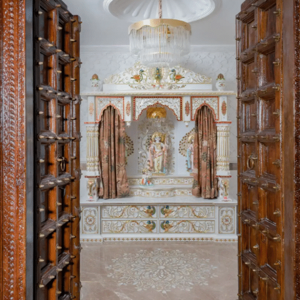 White Marble Temple Designs in India for Elegant Pooja Rooms