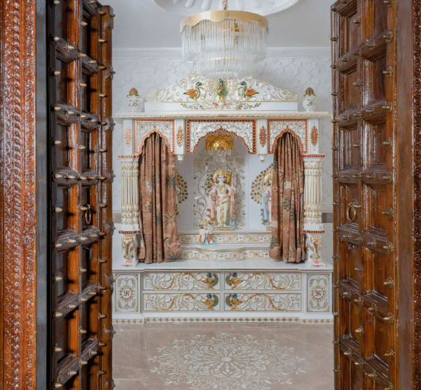 White Marble Temple Designs in India for Elegant Pooja Rooms