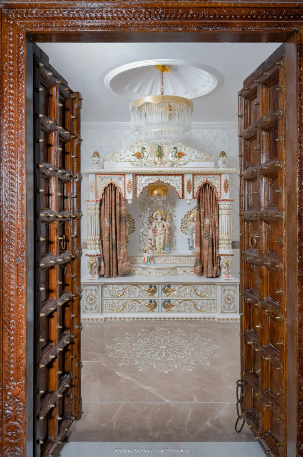 White Marble Temple Designs in India for Elegant Pooja Rooms